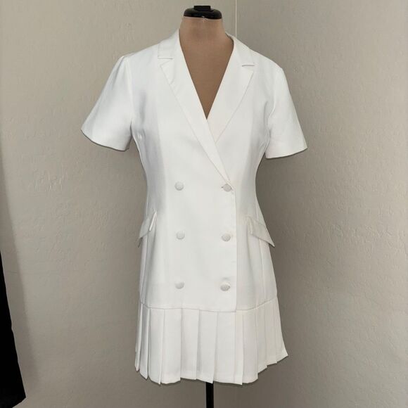 Amanda Uprichard White Mini Dress Elegant and Chic - Picture 3 of 16